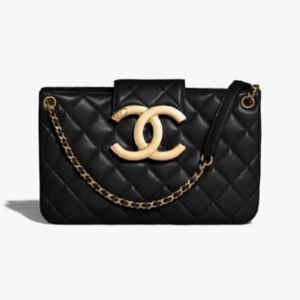 Chanel 2024 Cruise Big Logo Small Shopping Bag (GAIERA-Ramskin) Black