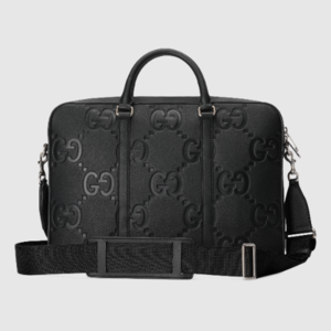 Gucci Jumbo GG Brief Case 658573 Black Leather