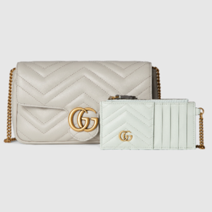 Gucci GG Mamong Mini Bag 751526 Light Gray Leather