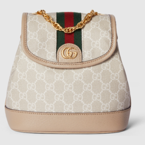 Gucci Opedia Mini Backpack 795221 Oatmeal Leather / White GG Canvas
